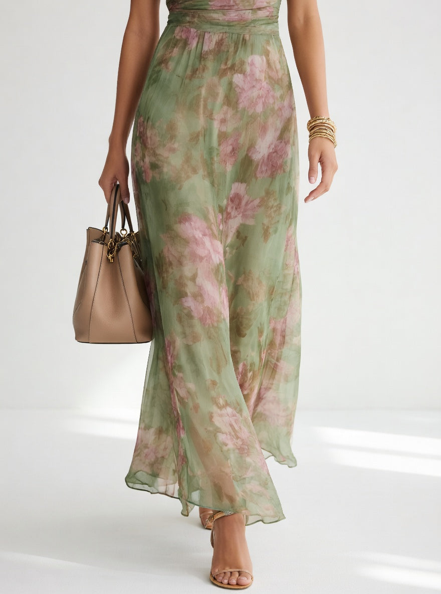Robe Longue Florale élégante aérienne