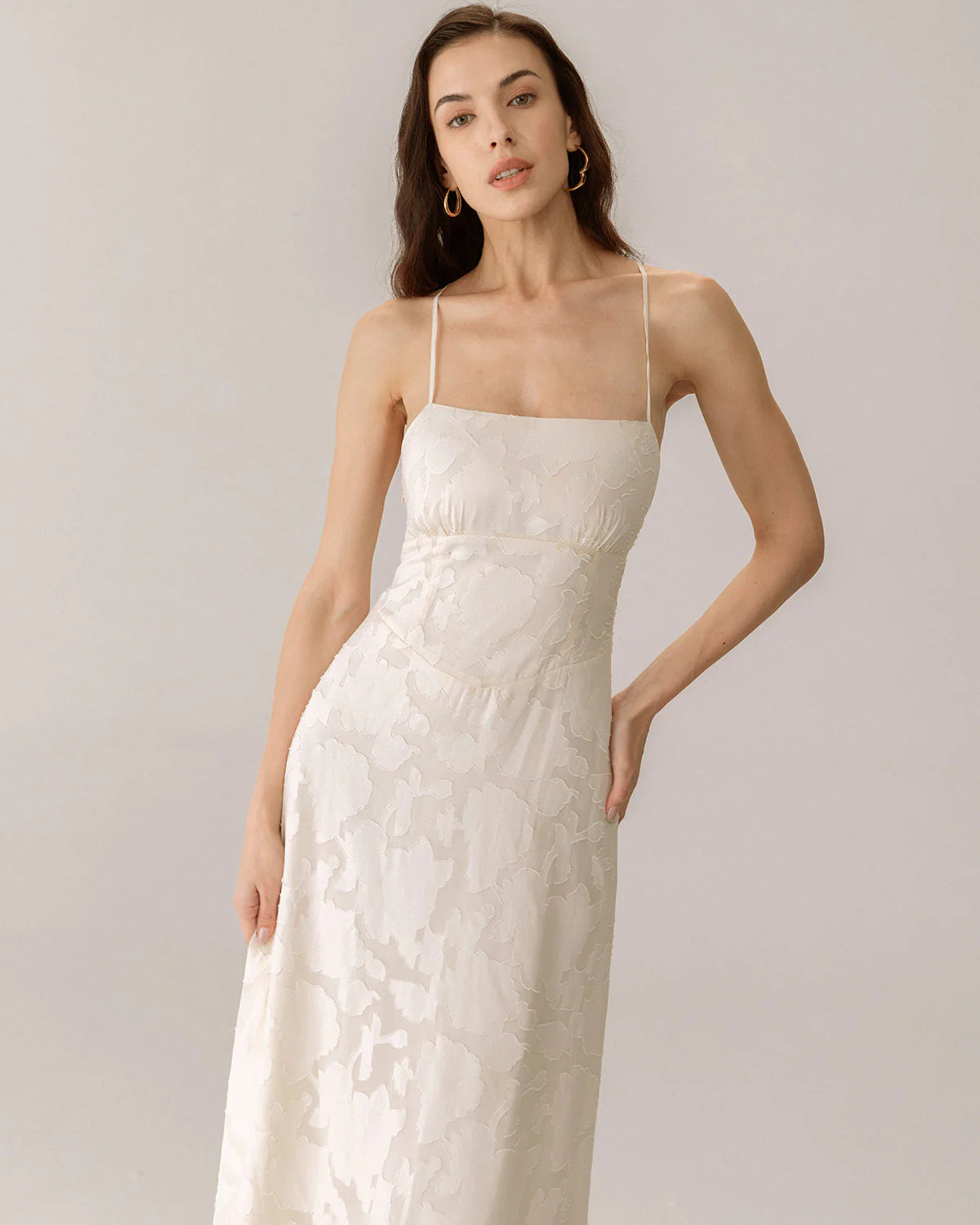 Jacquard Slip Maxi Jurk