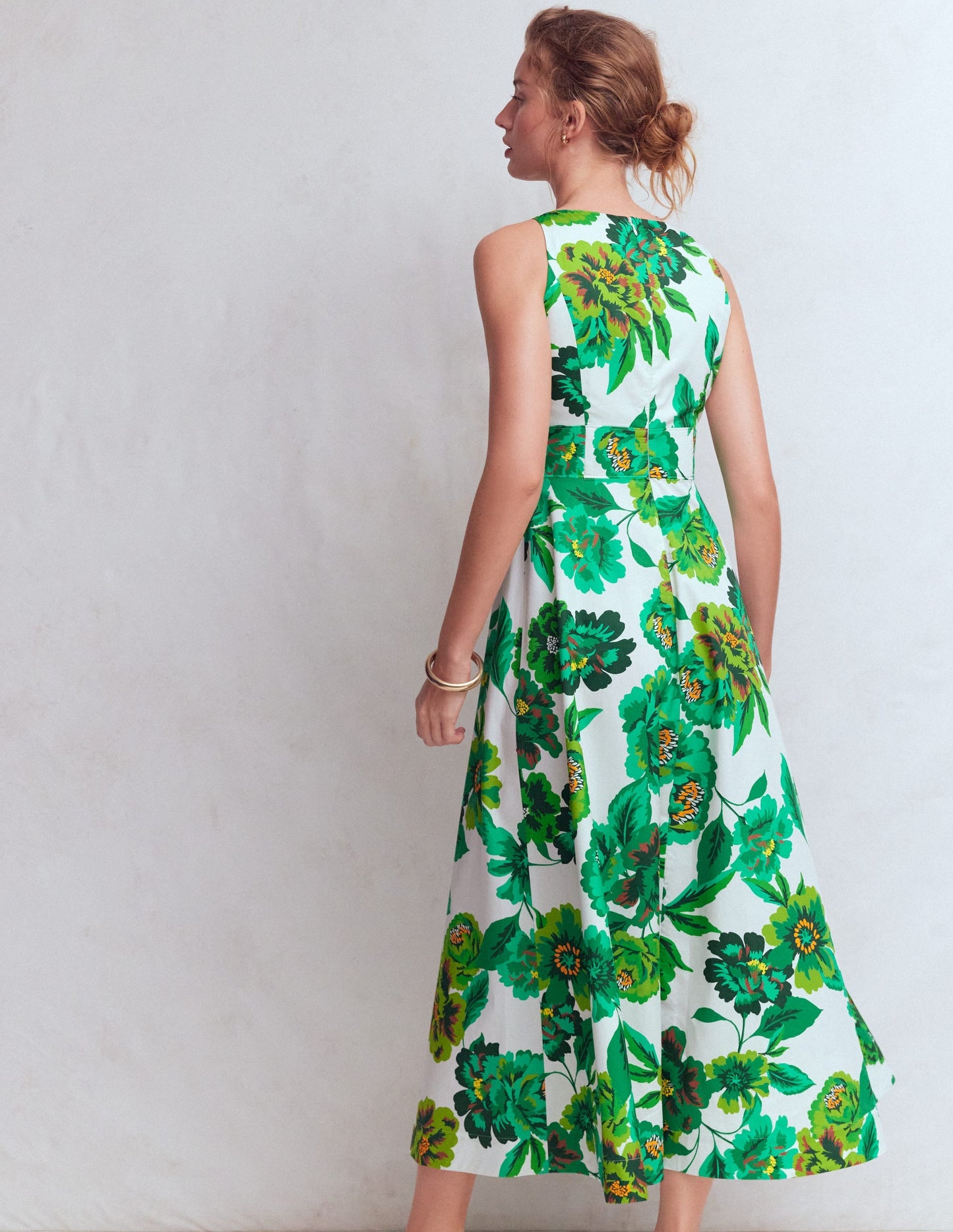 Robe Longue Silvia Avec Corsage à Baleines, Motif Opulent Blossom