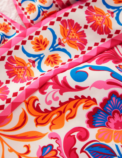 Maillot De Bain Col V Porto, Motif Flourishing Meadow