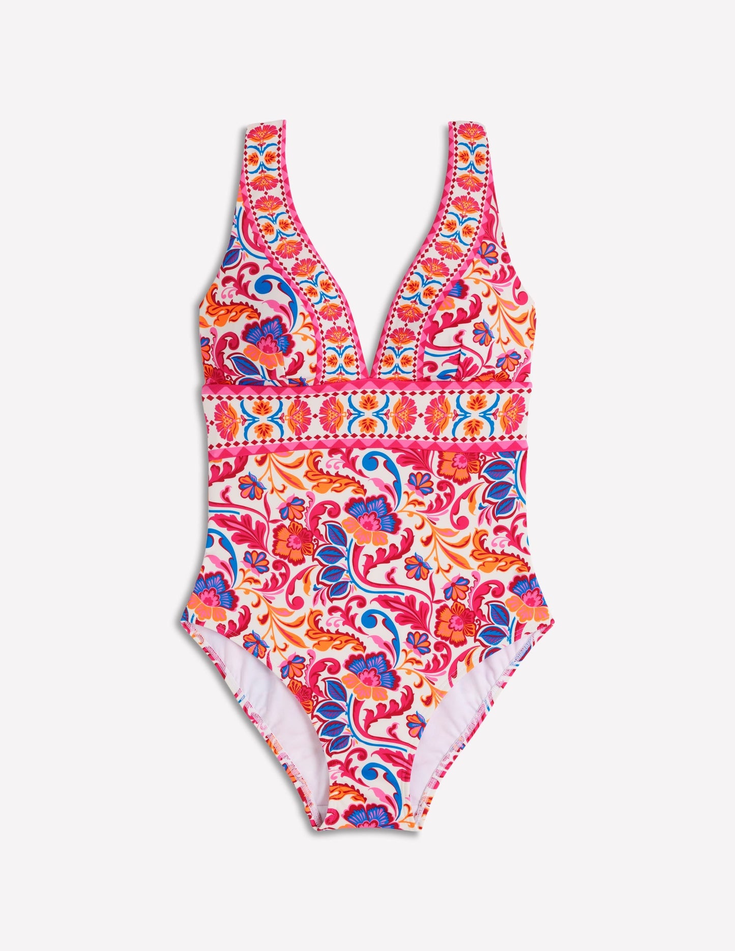 Maillot De Bain Col V Porto, Motif Flourishing Meadow