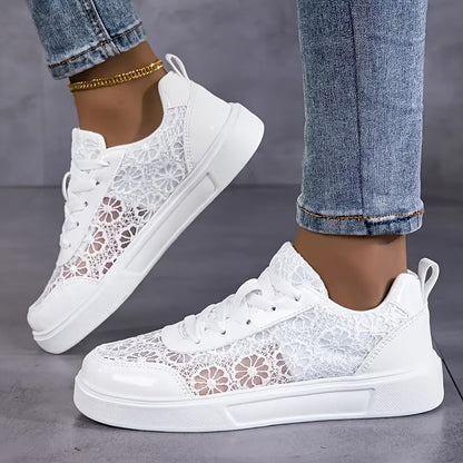 Elena™ | Baskets Élégantes en Dentelle Fleurie