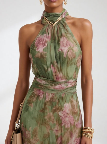 Robe Longue Florale élégante aérienne