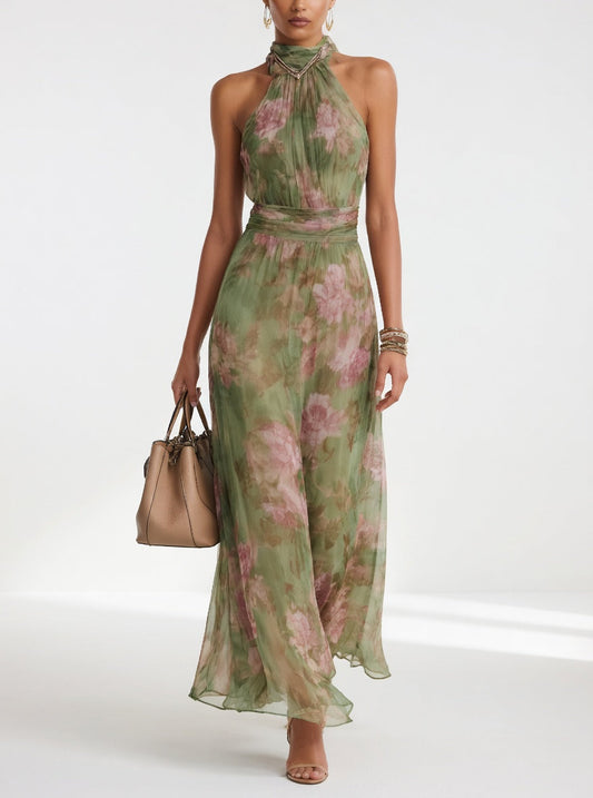 Robe Longue Florale élégante aérienne