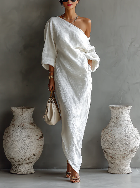 Robe Asymétrique Fluide élégance Naturelle