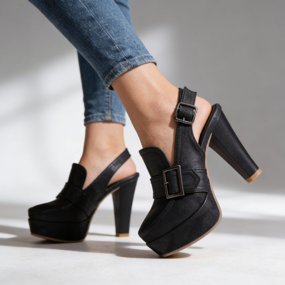 Monroe | Escarpins Slingback Vintage à Plateforme