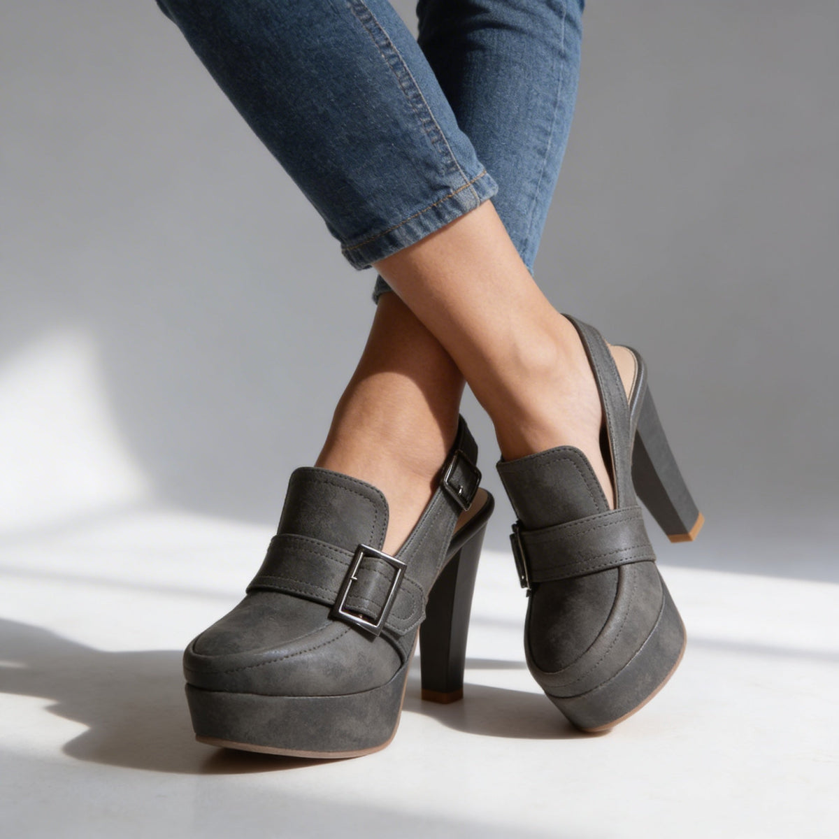 Monroe | Escarpins Slingback Vintage à Plateforme