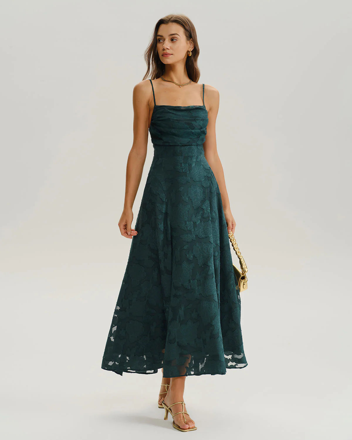 Jacquard Slip Maxi Jurk