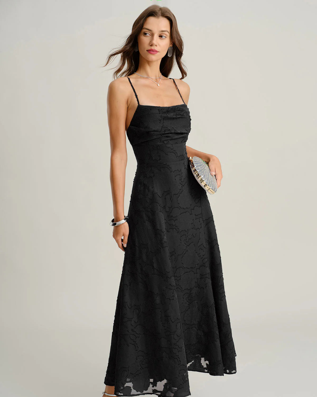 Jacquard Slip Maxi Jurk