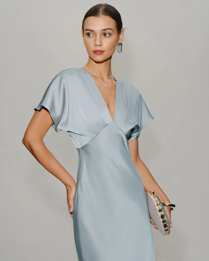 Robe Midi Satinée Trapèze