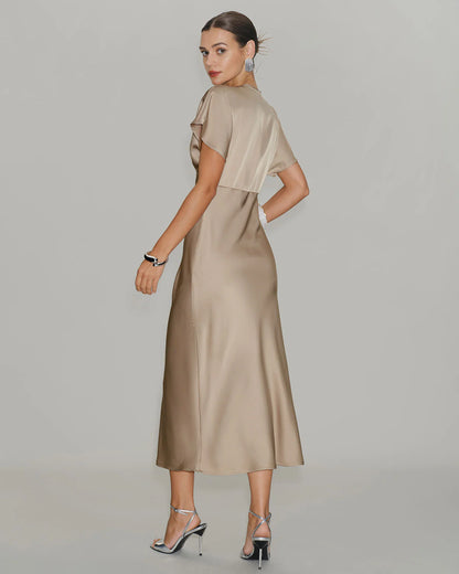 Robe Midi Satinée Trapèze