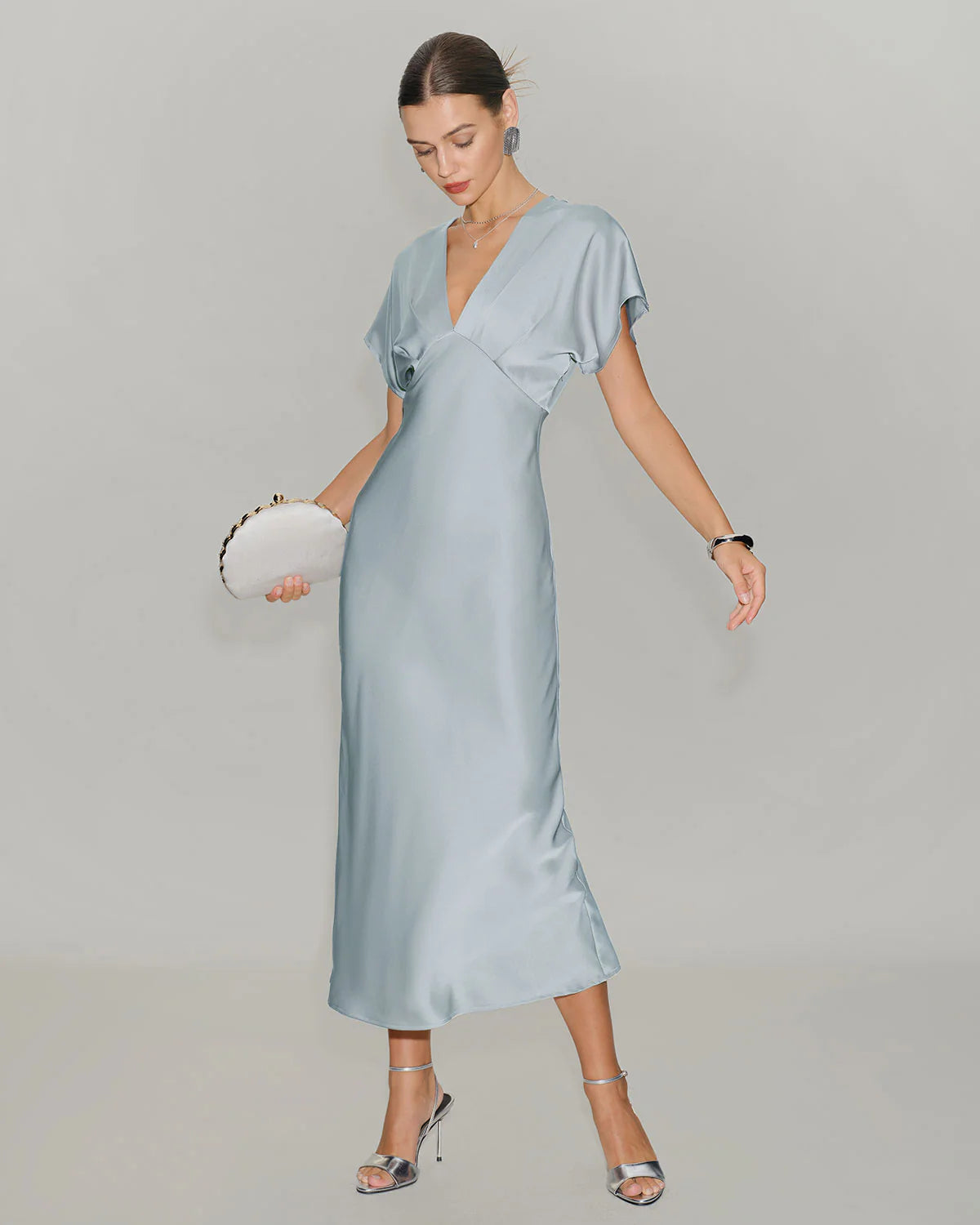 Robe Midi Satinée Trapèze