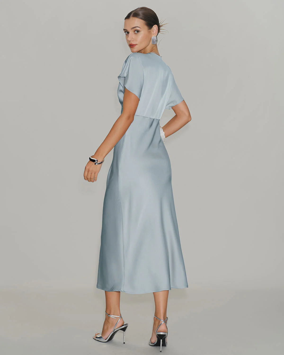 Robe Midi Satinée Trapèze