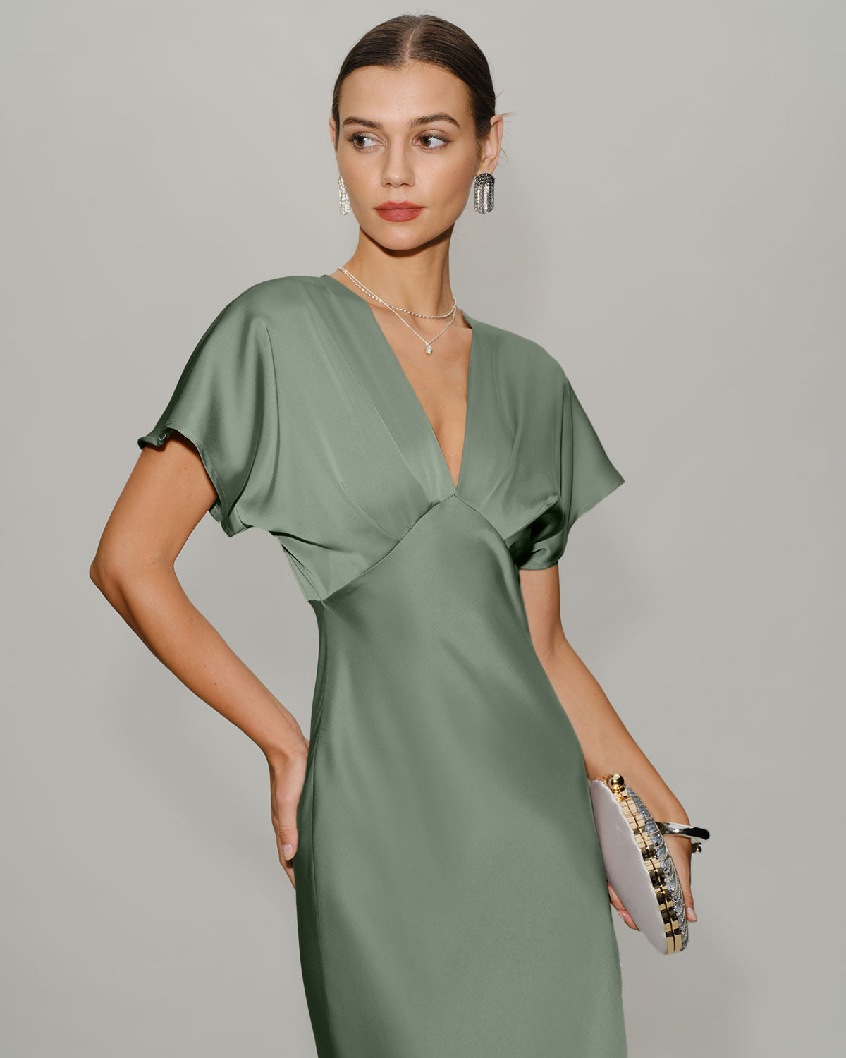 Robe Midi Satinée Trapèze